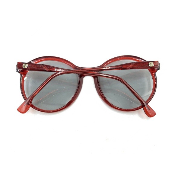 Corning Vintage 4081M Translucent Red Round Sunglasses Gray Lens 70-20 135 Italy - Picture 11 of 12